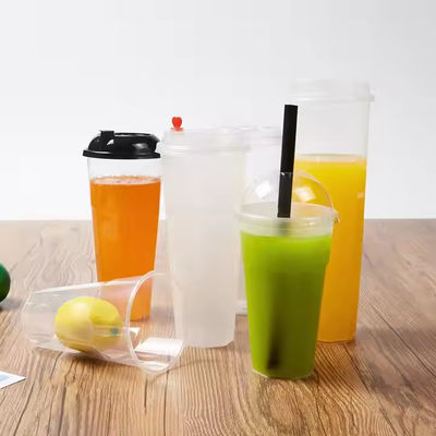 일회용 1000ml PP 플라스틱 컵 로고를 사용자 정의 얼음 커피 가져가기 컵