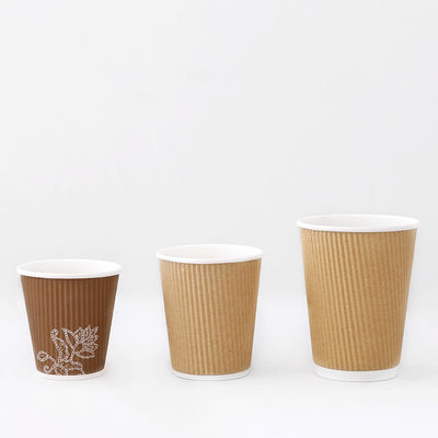 커스터마이징 Ripple Wall Paper Cup 10oz 뜨거운 음료 90mm 종이 차가운 음료