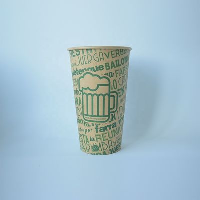 24온스 개인용 종이 컵 단일 계층 675ml 로고와 함께 사용자 지정 종이 컵