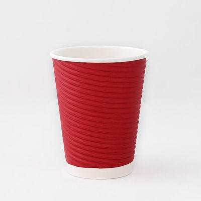 재활용된 430ml 리플 벽 커피 컵 12oz 리플 종이 컵 플라스틱 무료 코팅