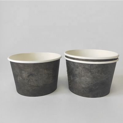 맞춤 인쇄 일회용 뜨거운 수프 그릇 363ml PE 코팅 된 흰 종이 수프 그릇