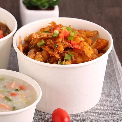 1100ml 종이 디저트 그릇 음식 포장  नू들 Salad Container 66mm