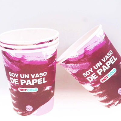 10oz 360ml 단일 벽용 종이 컵 플라스틱 무료 코라 코팅 냉동 음료용 일회용 컵