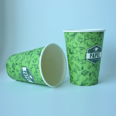 사용자 지정 로고 430ml 개인화 된 종이 컵 12oz 로고와 함께 일회용 커피 컵