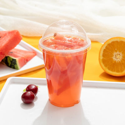 생분해성 PLA 플라스틱 컵 550ML 인쇄 된 로고 뚜?? 이 있는 차가운 음료 컵