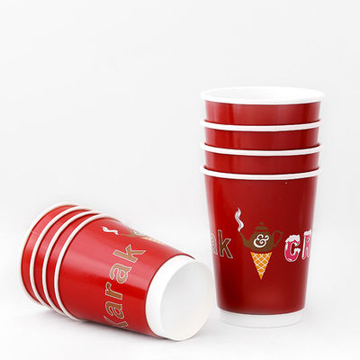 16oz 138mm 이중 벽 종이 컵 540ml 우유 차 차가운 음료 컵 종이