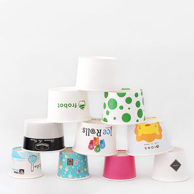 요구르트 120ml 아이스크림 종이 그릇 요구르트 그릇 사용자 지정 로고 이중 PE 코팅