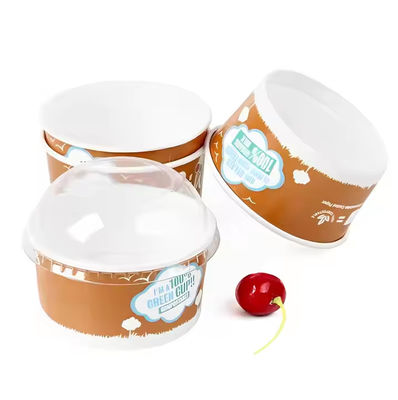 600ml 마이크로웨이브 일회용 그릇 카드보드 개인 로고 백색 종이 아이스크림 컵