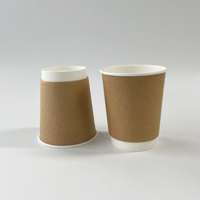 사용자 지정 로고 Kraft 종이 아이스크림 컵 16OZ PLA 코팅 이중 벽 종이 컵